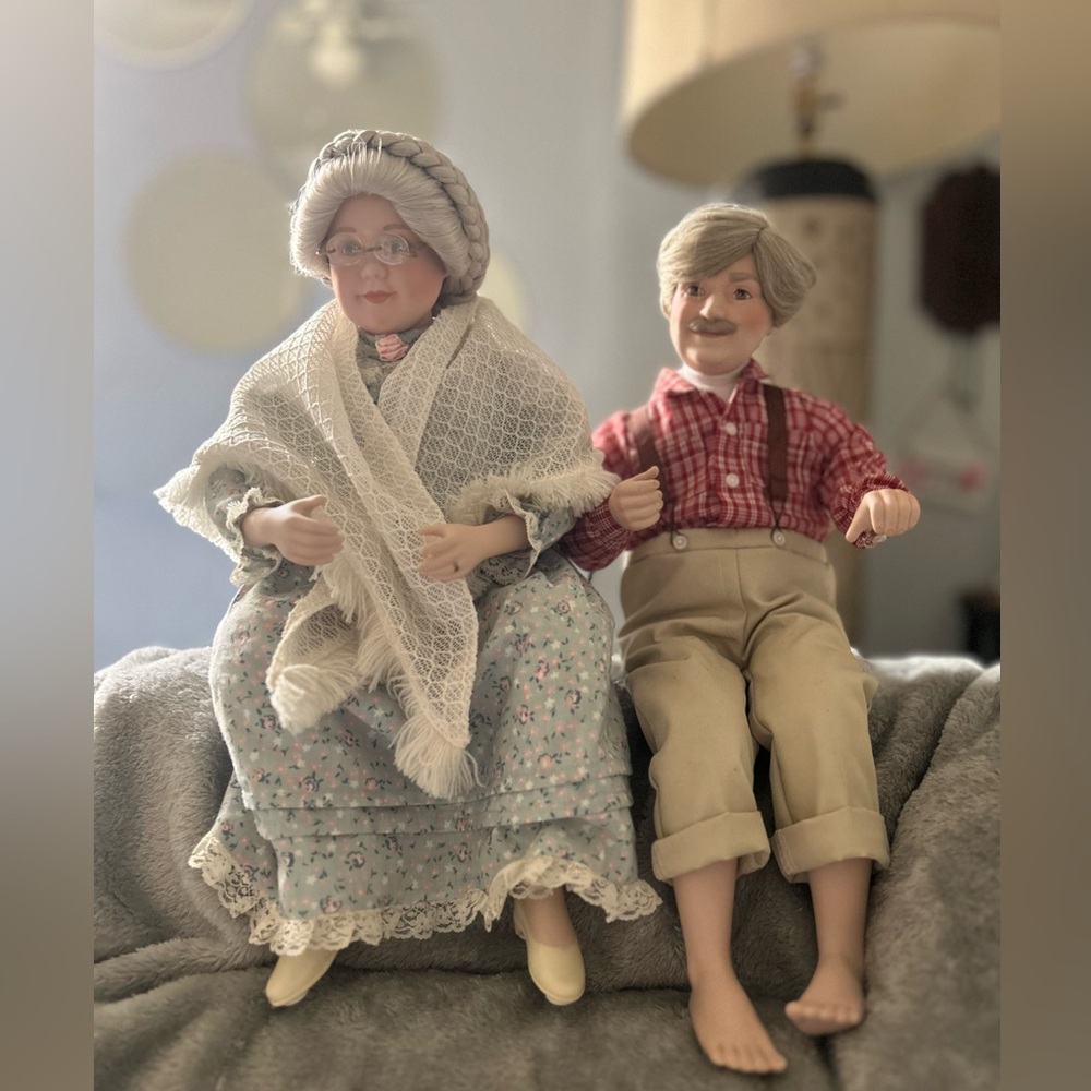 Danbury Mint "Once Upon a Time" Doll Set by Judy Bell - Grandparents Edition